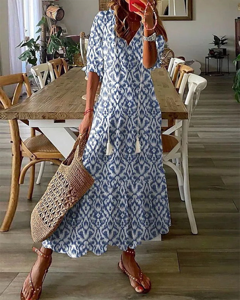 Simone Women's Maxi Dress – Bohemian Chic, Lightweight Cotton & Summery Ibiza Style