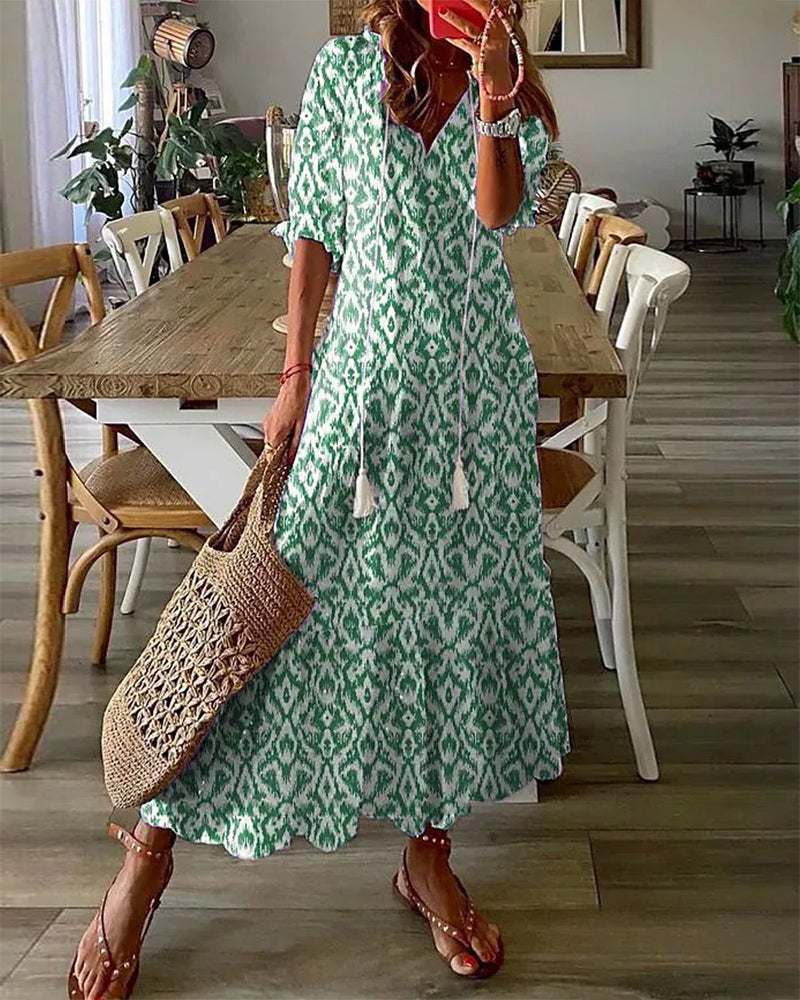 Simone Women's Maxi Dress – Bohemian Chic, Lightweight Cotton & Summery Ibiza Style