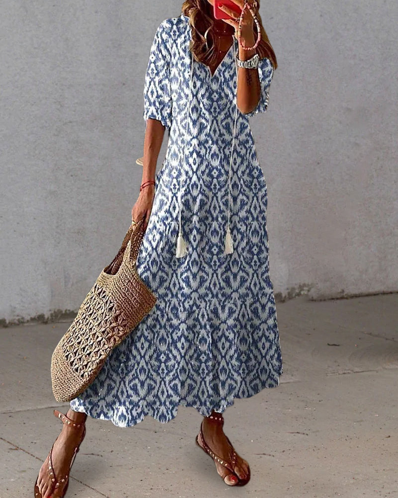 Simone Women's Maxi Dress – Bohemian Chic, Lightweight Cotton & Summery Ibiza Style