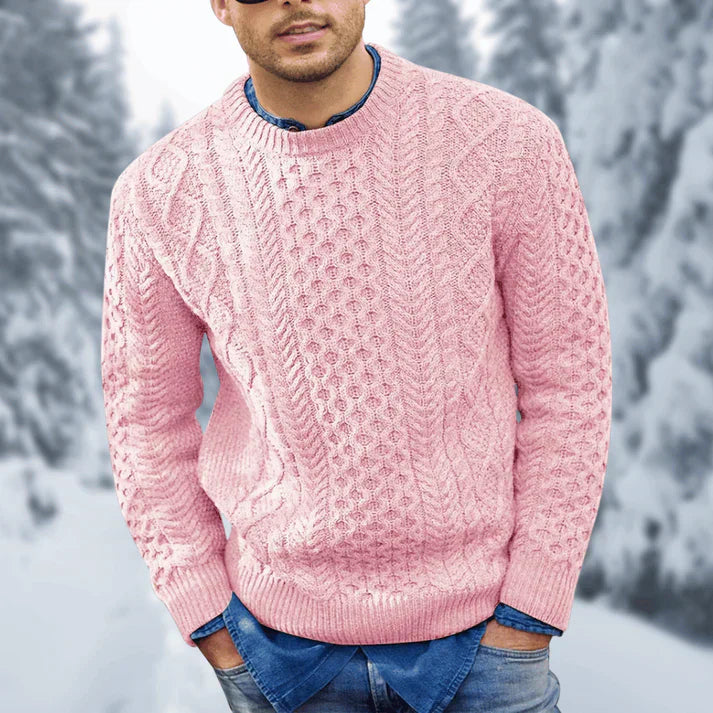 Sterling Men's Cable Knit Sweater – Warm Classic Pullover with Timeless Winter Style