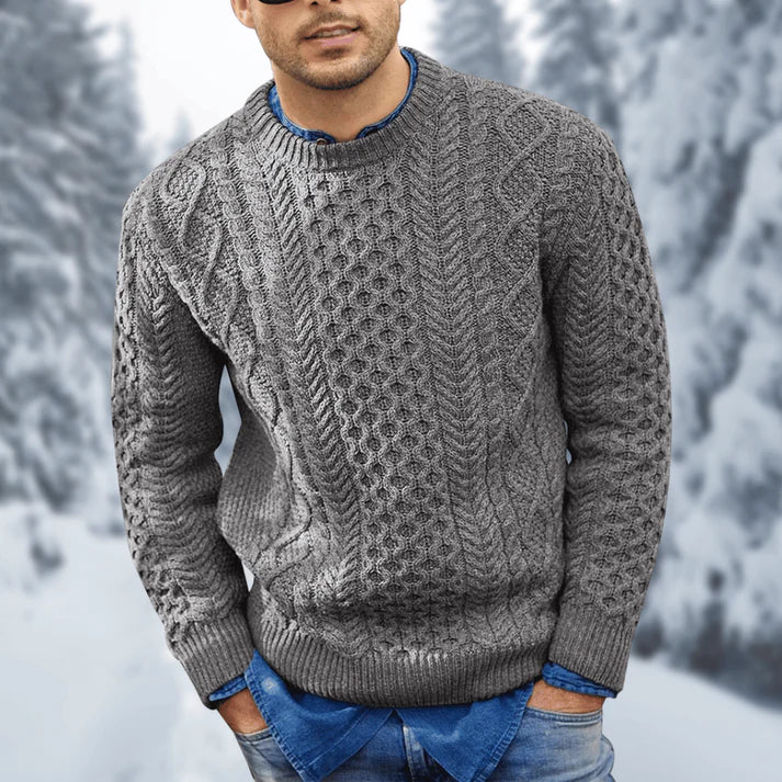 Sterling Men's Cable Knit Sweater – Warm Classic Pullover with Timeless Winter Style