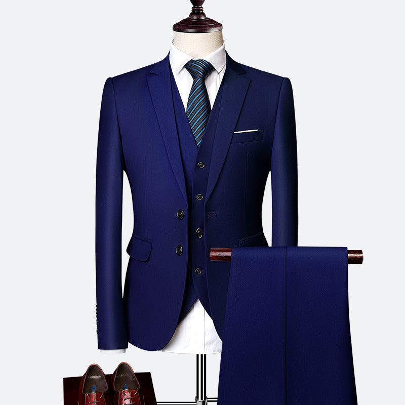 Vincent Men's 3-Piece Suit – Slim Fit Formal Suit with Vest for Weddings & Business