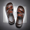 Matteo Men's Leather Sandals – Adjustable Buckle Summer Comfort Sandals