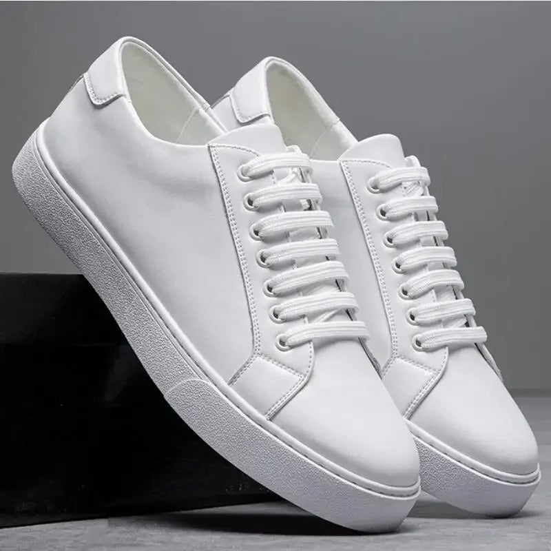 Felix Men's Leather Sneakers – Sleek Genuine Leather Sneakers with a Cushioned Sole and Timeless Design
