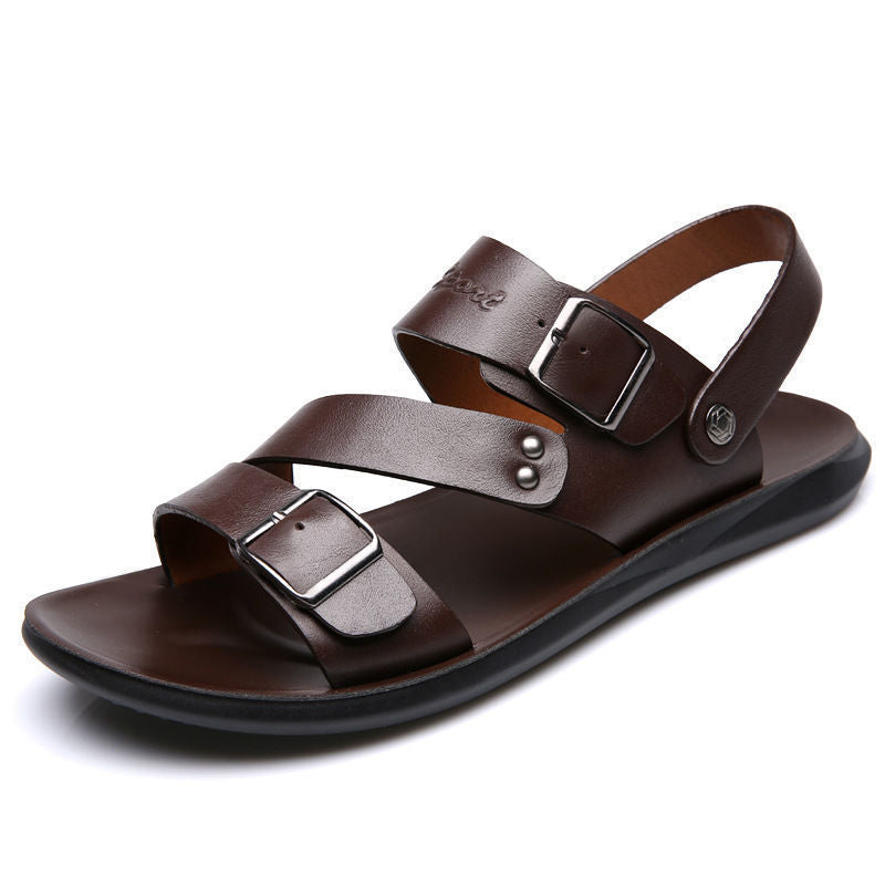 Matteo Men's Leather Sandals – Adjustable Buckle Summer Comfort Sandals