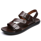 Matteo Men's Leather Sandals – Adjustable Buckle Summer Comfort Sandals