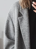 Sandra Women's Coat – Long Wool-Blend, Oversized Cut, Sophisticated & Modern