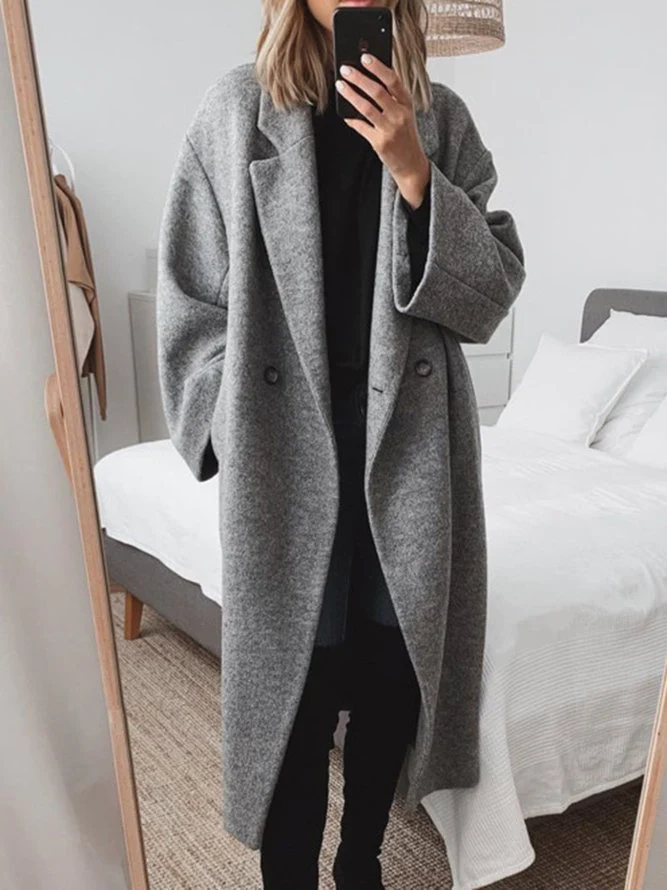 Estelle Women's Oversized Wool Blend Coat – Elegant Long Winter Coat