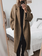 Sandra Women's Coat – Long Wool-Blend, Oversized Cut, Sophisticated & Modern