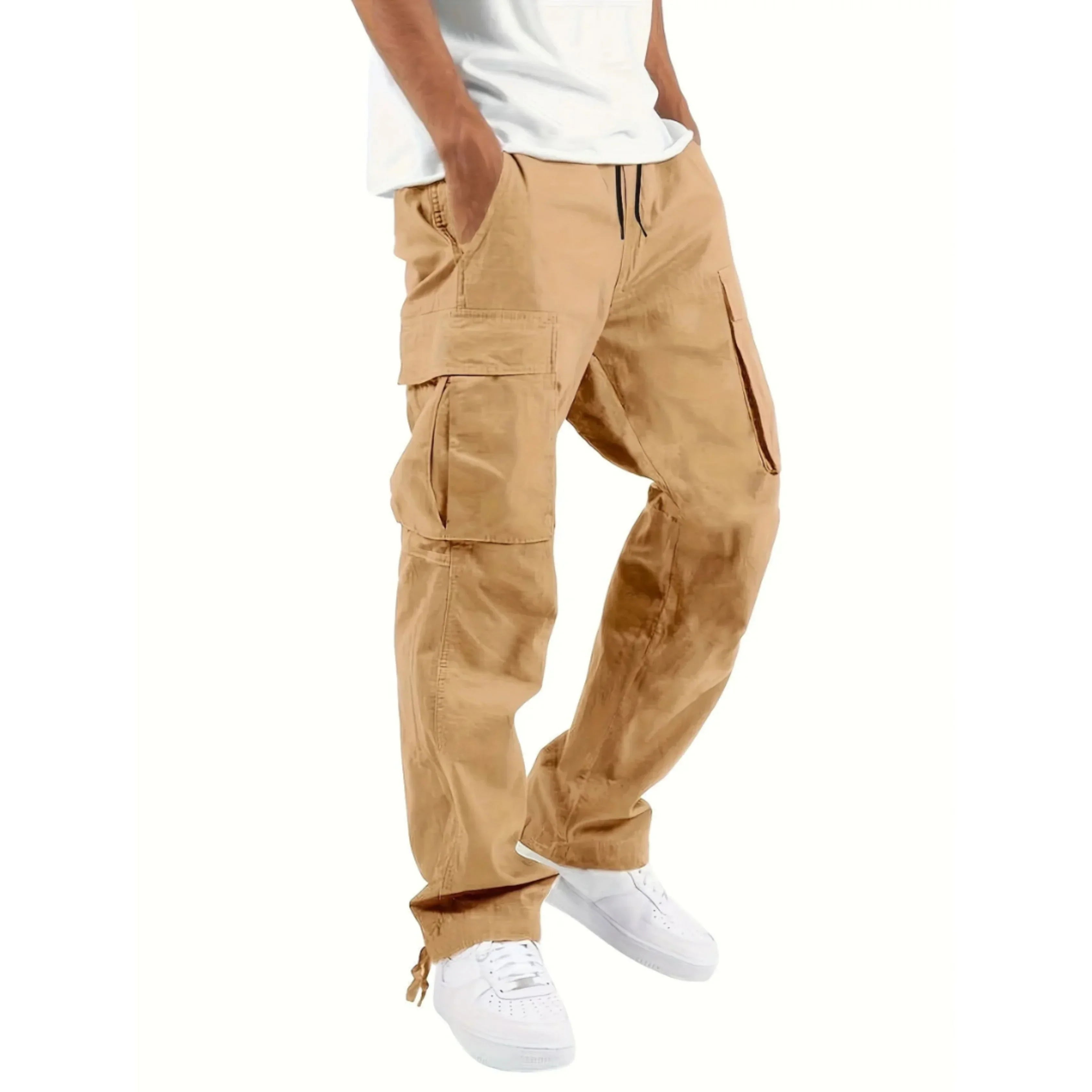 Evander Men's Straight-Leg Cargo Trousers with Relaxed Fit & Utility Pocket Design