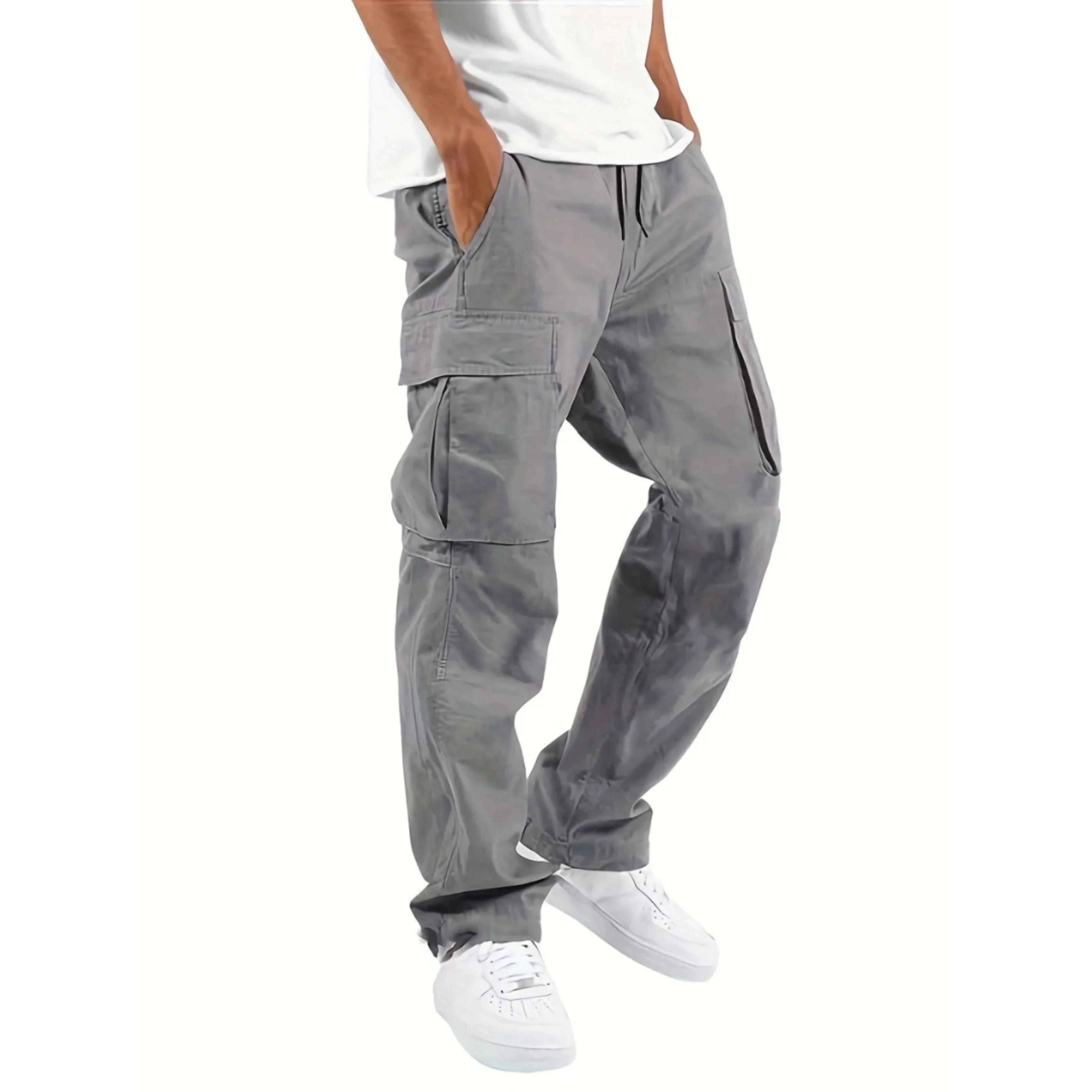 Evander Men's Straight-Leg Cargo Trousers with Relaxed Fit & Utility Pocket Design