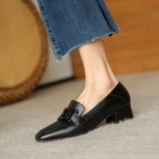 Tessa Women's Mary Jane Loafers – Leather Shoes with a Chunky Heel for All-Day Comfort
