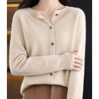 Thomas Women's Cardigan – Sophisticated Gentle Merino Wool & Cashmere Cardigan with Crewneck