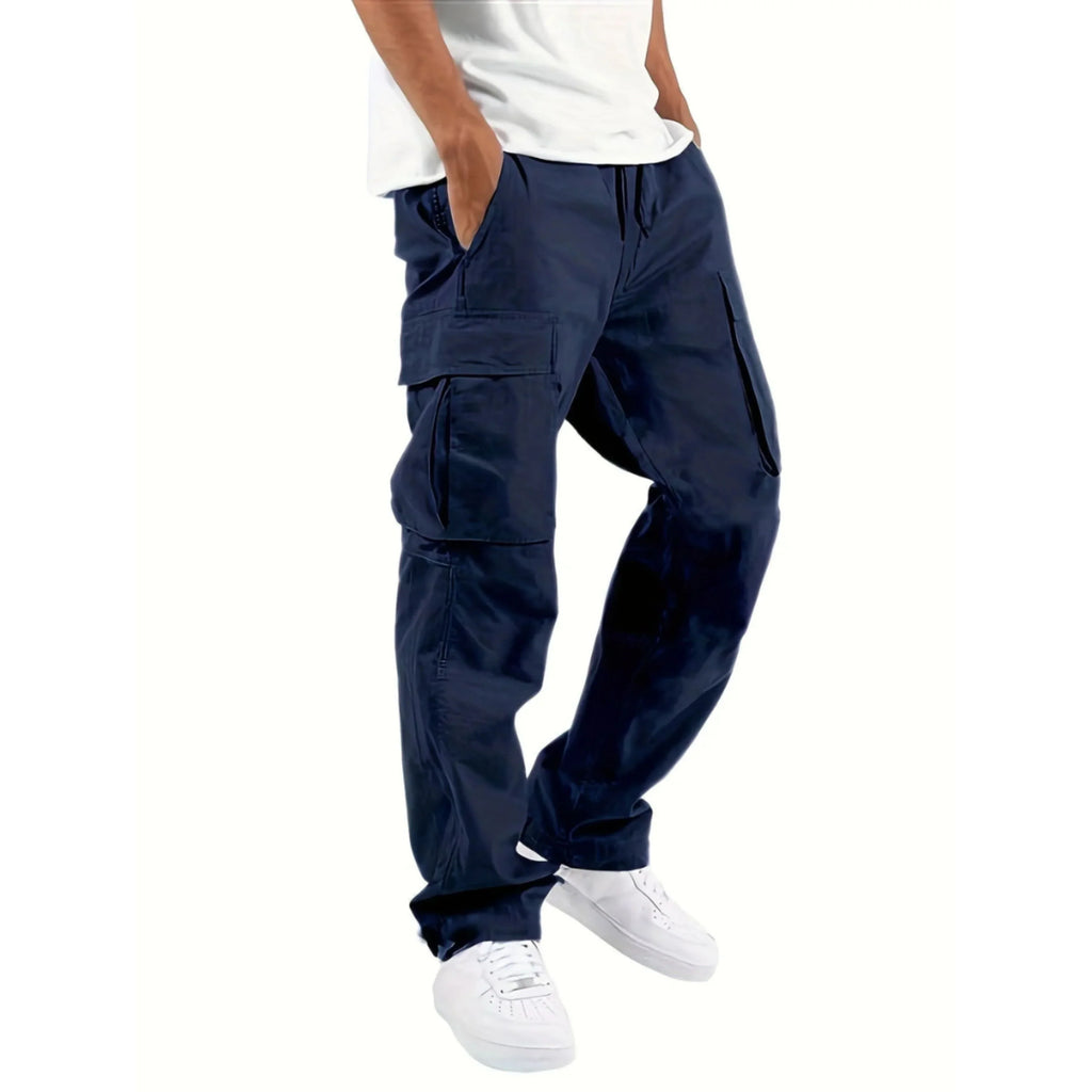 Evander Men's Straight-Leg Cargo Trousers with Relaxed Fit & Utility Pocket Design