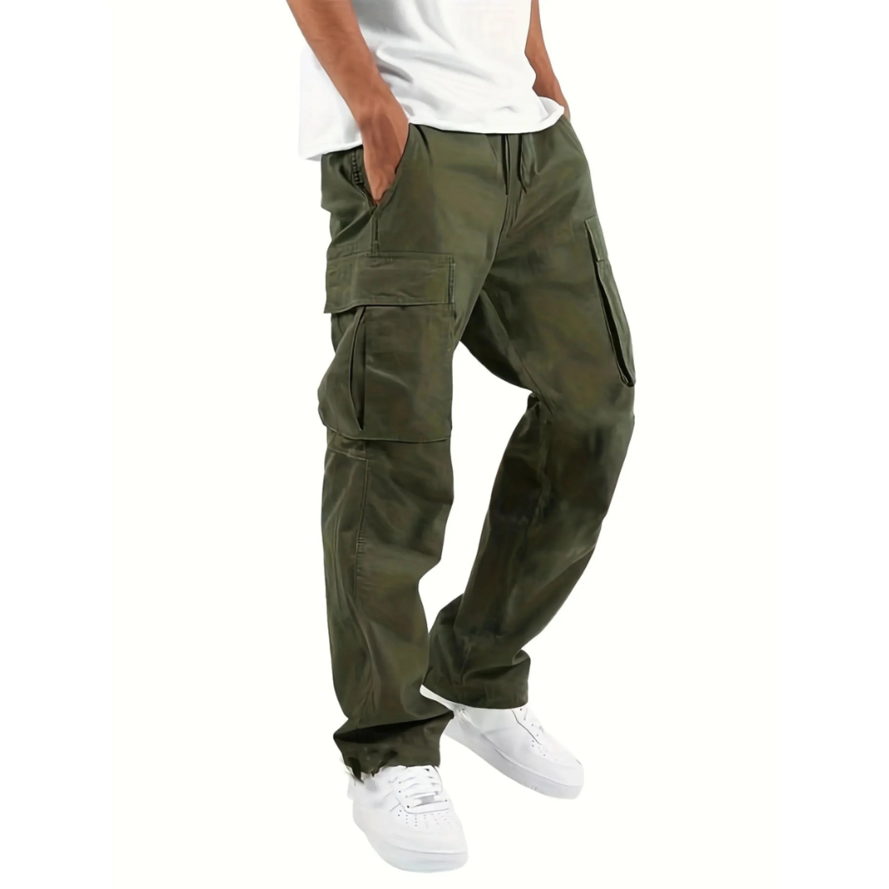 Evander Men's Straight-Leg Cargo Trousers with Relaxed Fit & Utility Pocket Design