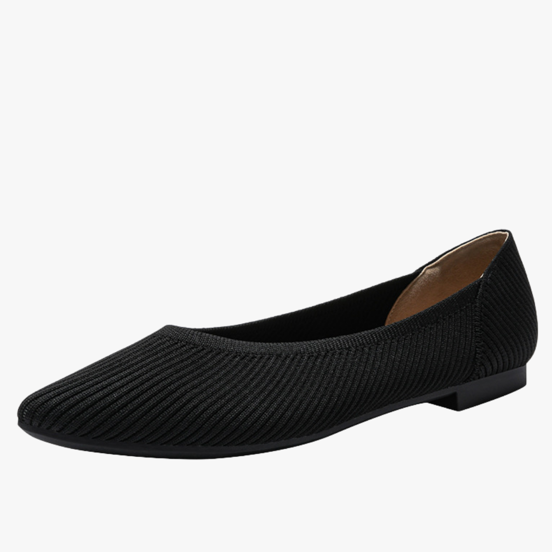 Emily Women’s Knit Ballet Flats – Pointed Toe Comfort Shoes with Arch Support