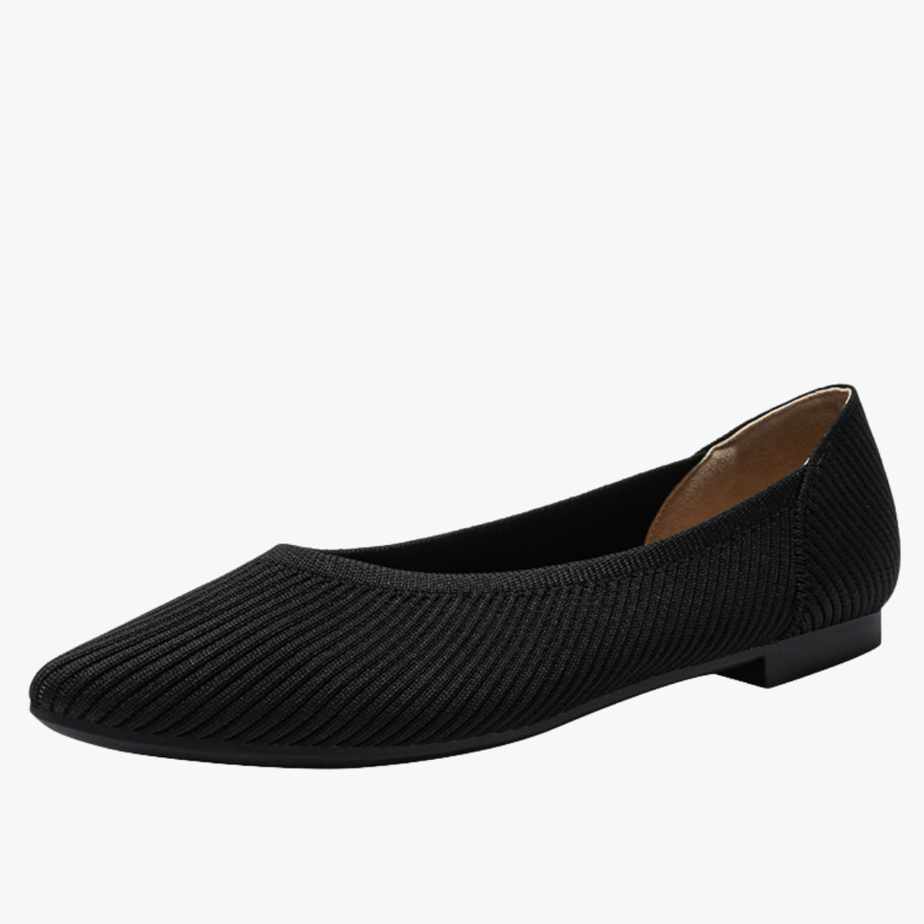 Celeste Women's Pointed Knit Ballet Flats – Slip-On Comfort Shoes with Memory Foam Insole