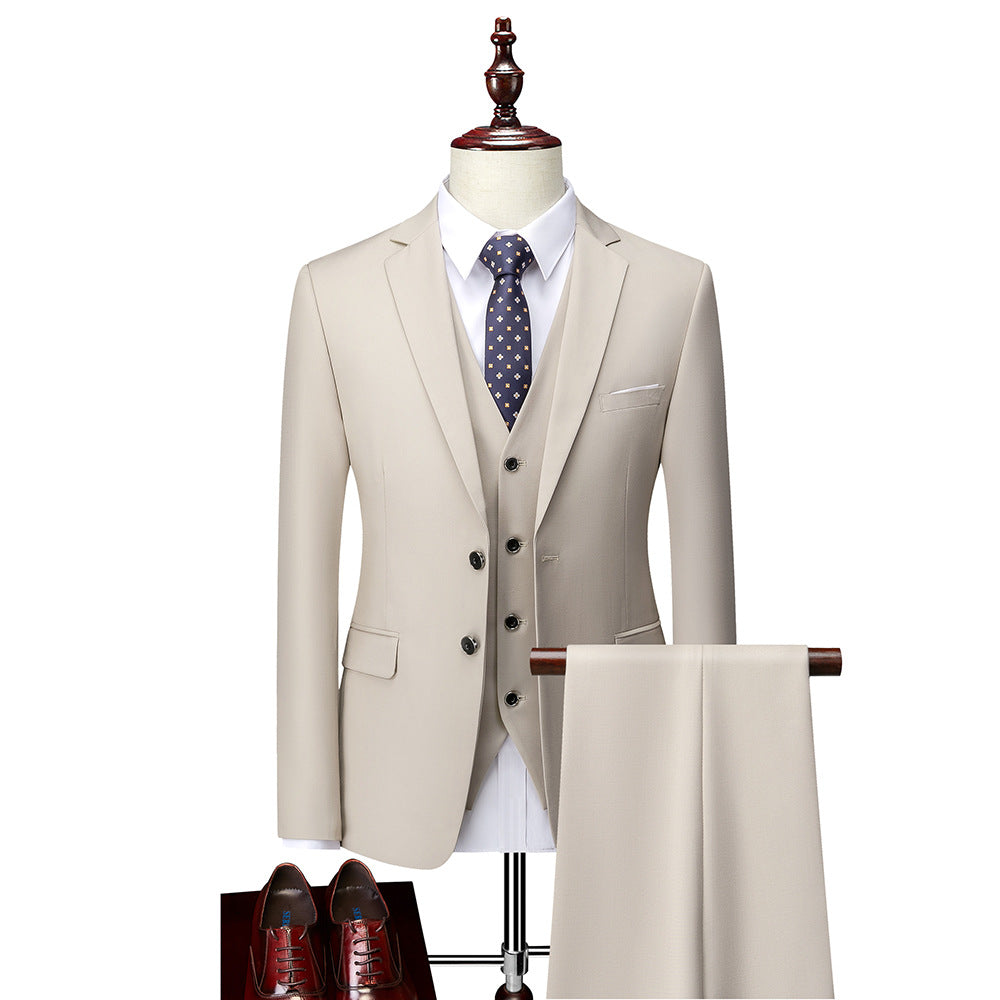 Vincent Men's 3-Piece Suit – Slim Fit Formal Suit with Vest for Weddings & Business