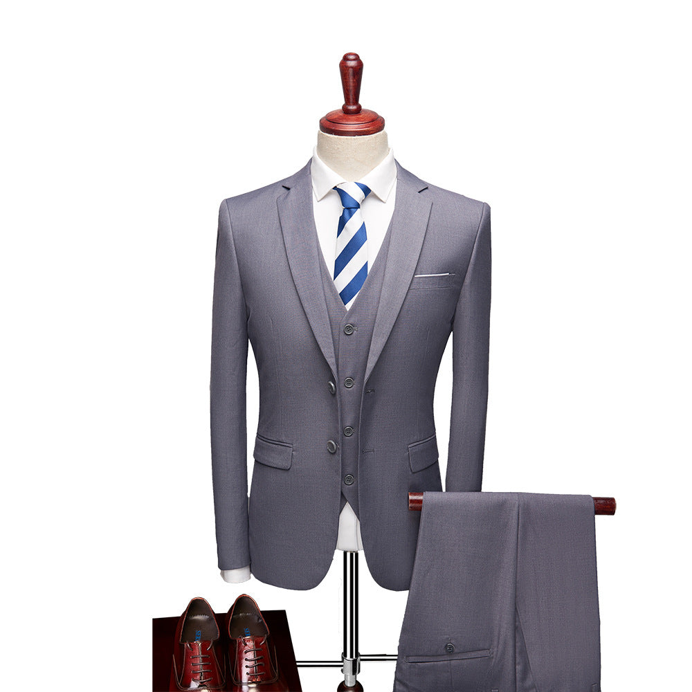 Vincent Men's 3-Piece Suit – Slim Fit Formal Suit with Vest for Weddings & Business