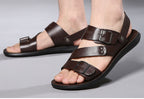 Matteo Men's Leather Sandals – Adjustable Buckle Summer Comfort Sandals