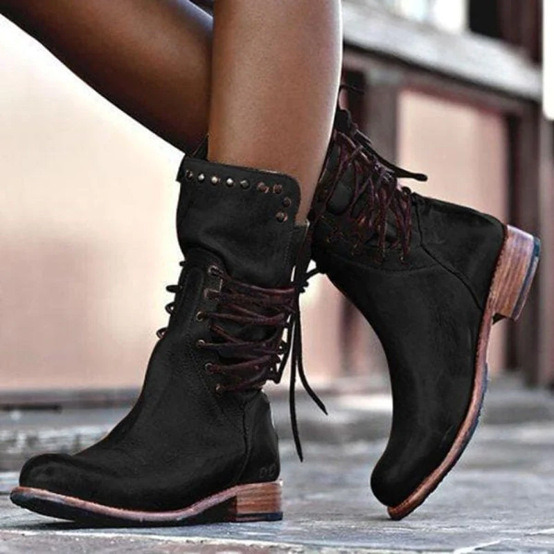 Daphne Women’s Leather Boots – Elegant Classic Boots with Cushioned Comfort Sole