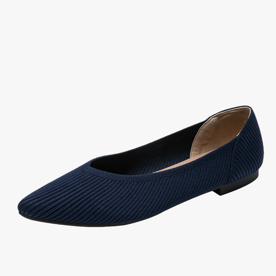 Celeste Women's Pointed Knit Ballet Flats – Slip-On Comfort Shoes with Memory Foam Insole