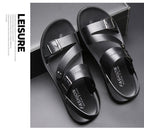 Matteo Men's Leather Sandals – Adjustable Buckle Summer Comfort Sandals