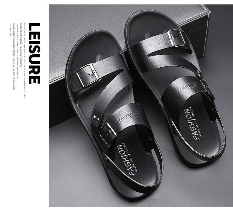 Matteo Men's Leather Sandals – Adjustable Buckle Summer Comfort Sandals