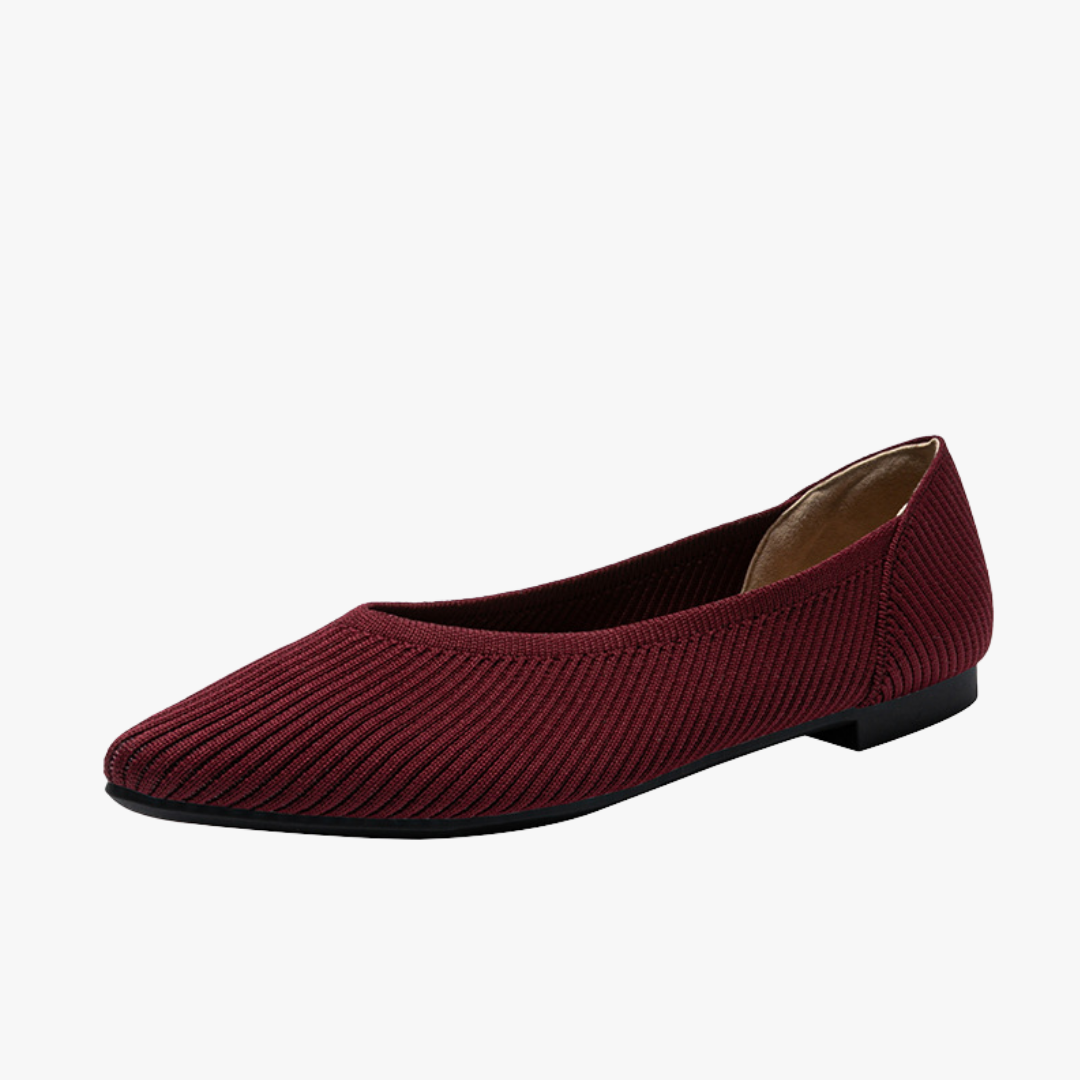 Celeste Women's Pointed Knit Ballet Flats – Slip-On Comfort Shoes with Memory Foam Insole