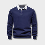 Gareth Men's Polo Sweater – Long-Sleeve Breathable Knit with a Classic Collar & Timeless Style