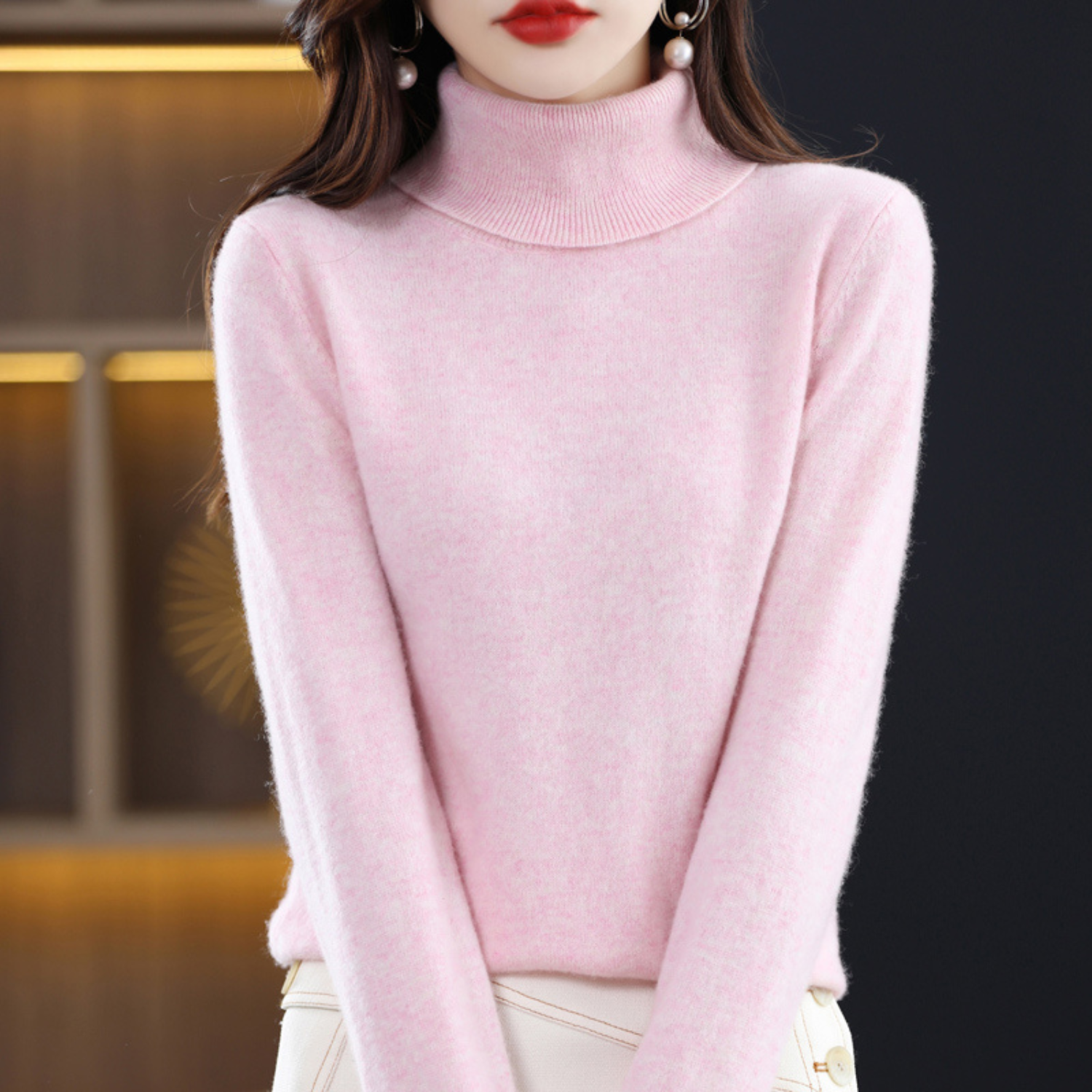Cressida Women's Cashmere Turtleneck Sweater – Premium Soft Knit with Lightweight Warmth