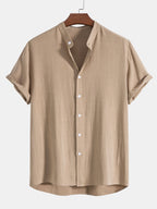 Marta Men's Summer Two-Piece Set – Breathable Linen-Feel Style with Short-Sleeve Design & Easy-Fit Trousers