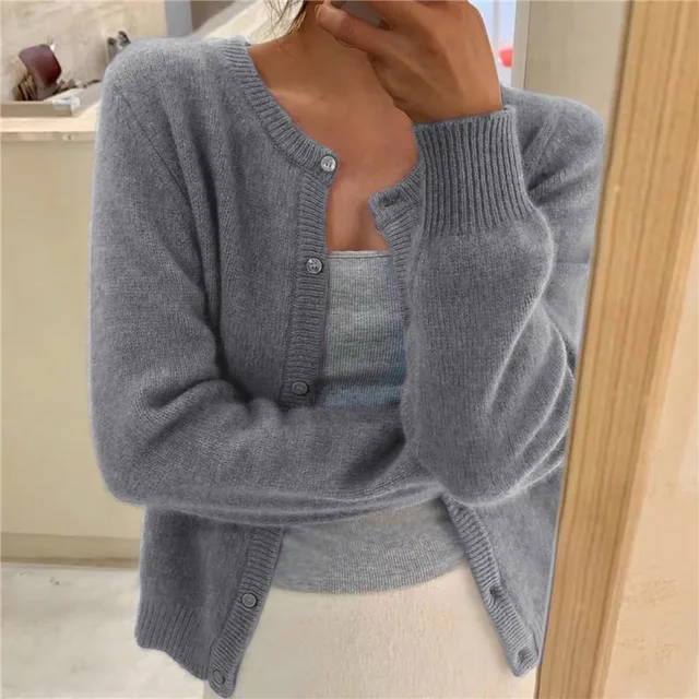 Charlotte Women's Cardigan – Plush Knit Sweater with a Cozy Fit & Effortless Timeless Elegance