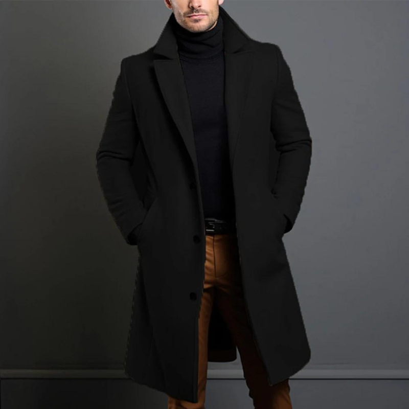 Richard Men's Wool Coat – Classic Cut with Insulating, Durable Fabric & Timeless Design