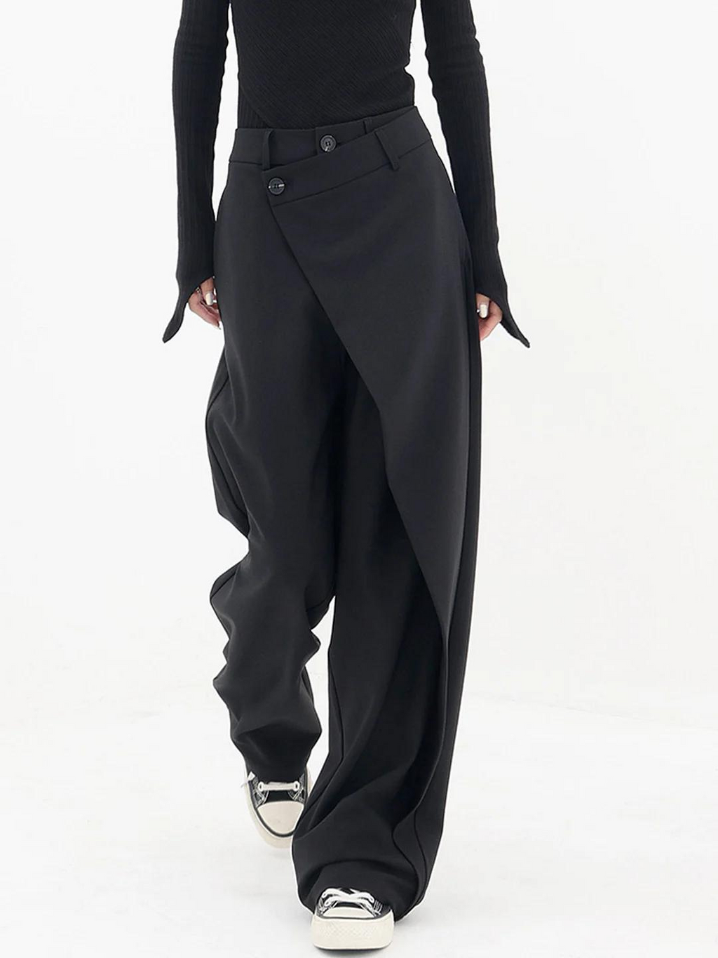 Mariel Women’s Wide-Leg Pants – High-Waist Asymmetric Baggy Trousers