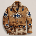Idris Men's Jacquard Knit Cardigan – Soft Button-Up Sweater with Heritage-Inspired Style