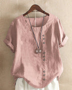 Sonia Women's Blouse – Lightweight Linen Blouse with Button-Up Front & Effortless Natural Look