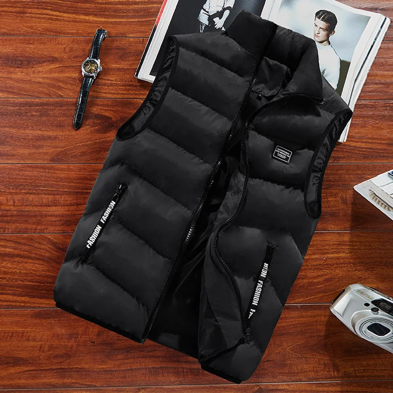 Simon Men's Quilted Vest – Sleeveless Design, Thermal Warmth & Zip-Up Closure