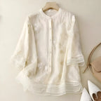 Emily Women’s Floral Blouse – Elegant Lightweight Top with Romantic Chic Fit