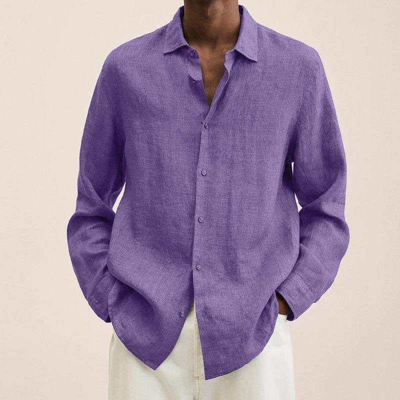 Alaric Men's Linen Shirt – Breathable Long Sleeve Button-Up with Classic Fit