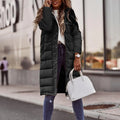 Maëlle Women's Long Puffer Coat – Warm Hooded Winter Jacket with Slim Silhouette