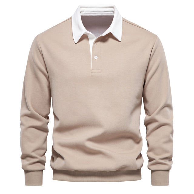 Adrian Men's Long Sleeve Polo Sweater – Breathable Classic Knit Pullover
