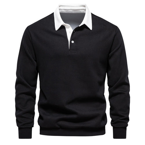 Adrian Men's Long Sleeve Polo Sweater – Breathable Classic Knit Pullover