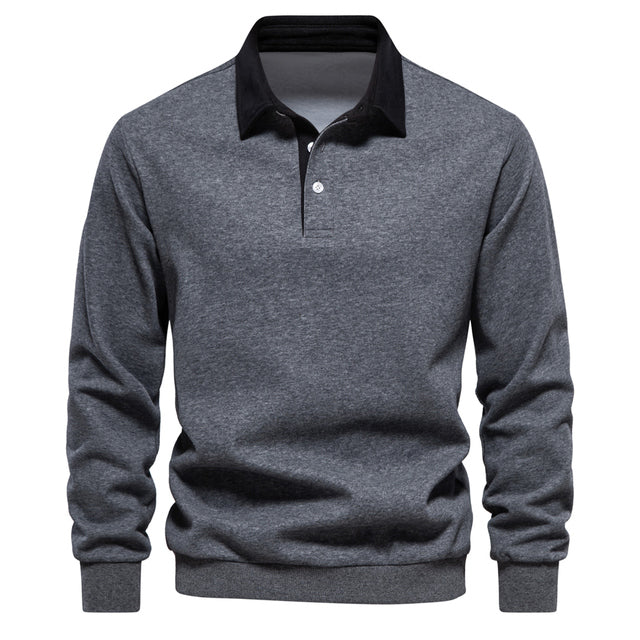 Hugo Men’s Polo Sweater – Breathable Long Sleeve Knit with Classic Smart Casual Fit