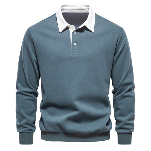 Hugo Men’s Polo Sweater – Breathable Long Sleeve Knit with Classic Smart Casual Fit