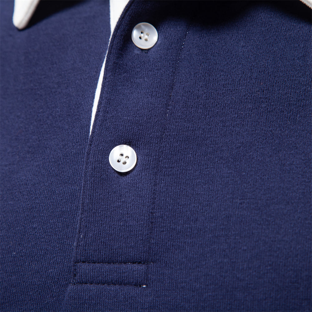 Gareth Men's Polo Sweater – Long-Sleeve Breathable Knit with a Classic Collar & Timeless Style