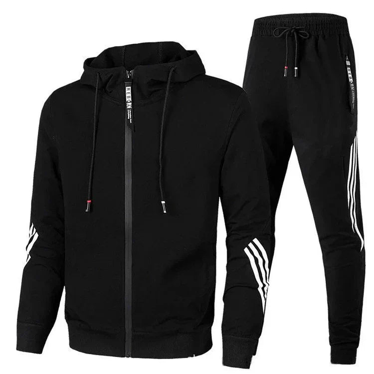 Roland Men’s Tracksuit – Zip-Up Hoodie & Joggers Set with Modern Striped Details