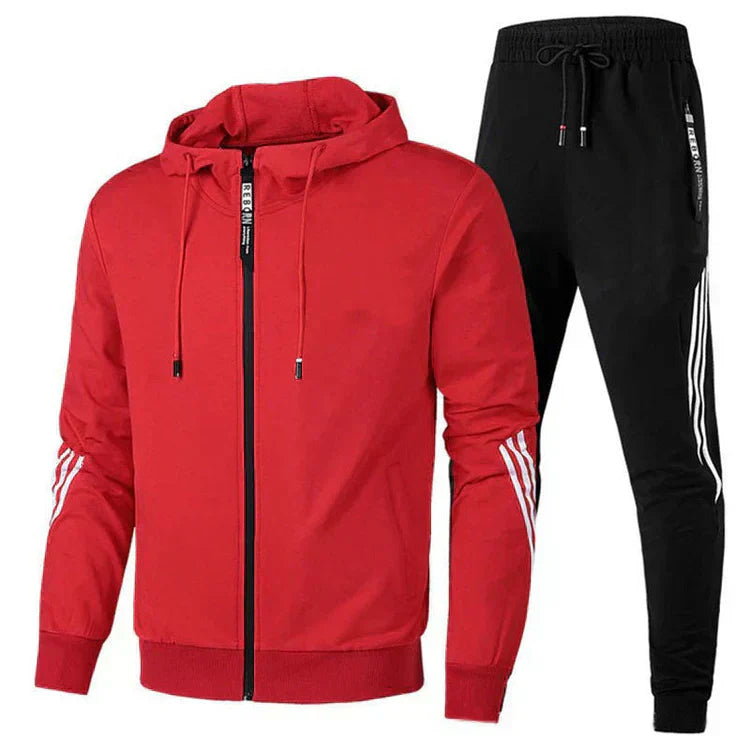 Roland Men’s Tracksuit – Zip-Up Hoodie & Joggers Set with Modern Striped Details