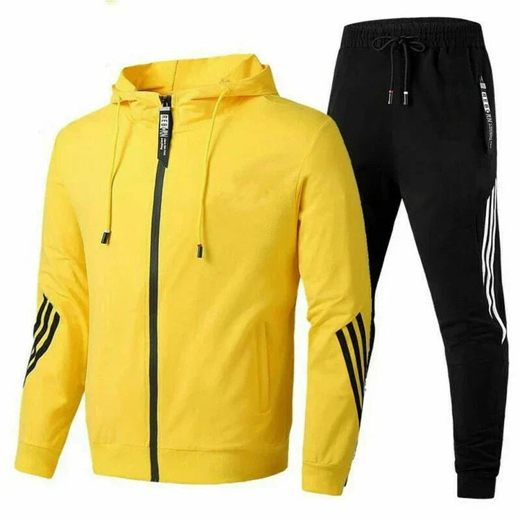 Roland Men’s Tracksuit – Zip-Up Hoodie & Joggers Set with Modern Striped Details