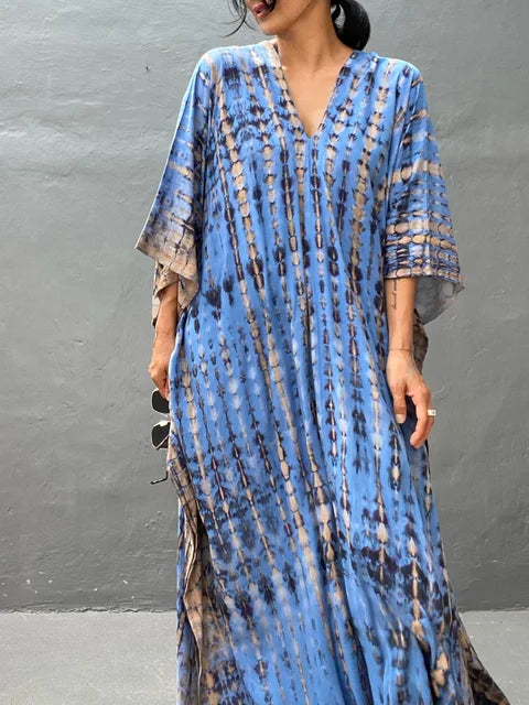 Amélie Women's Boho Caftan Maxi Dress – Lightweight Flowy Summer Beach Dress